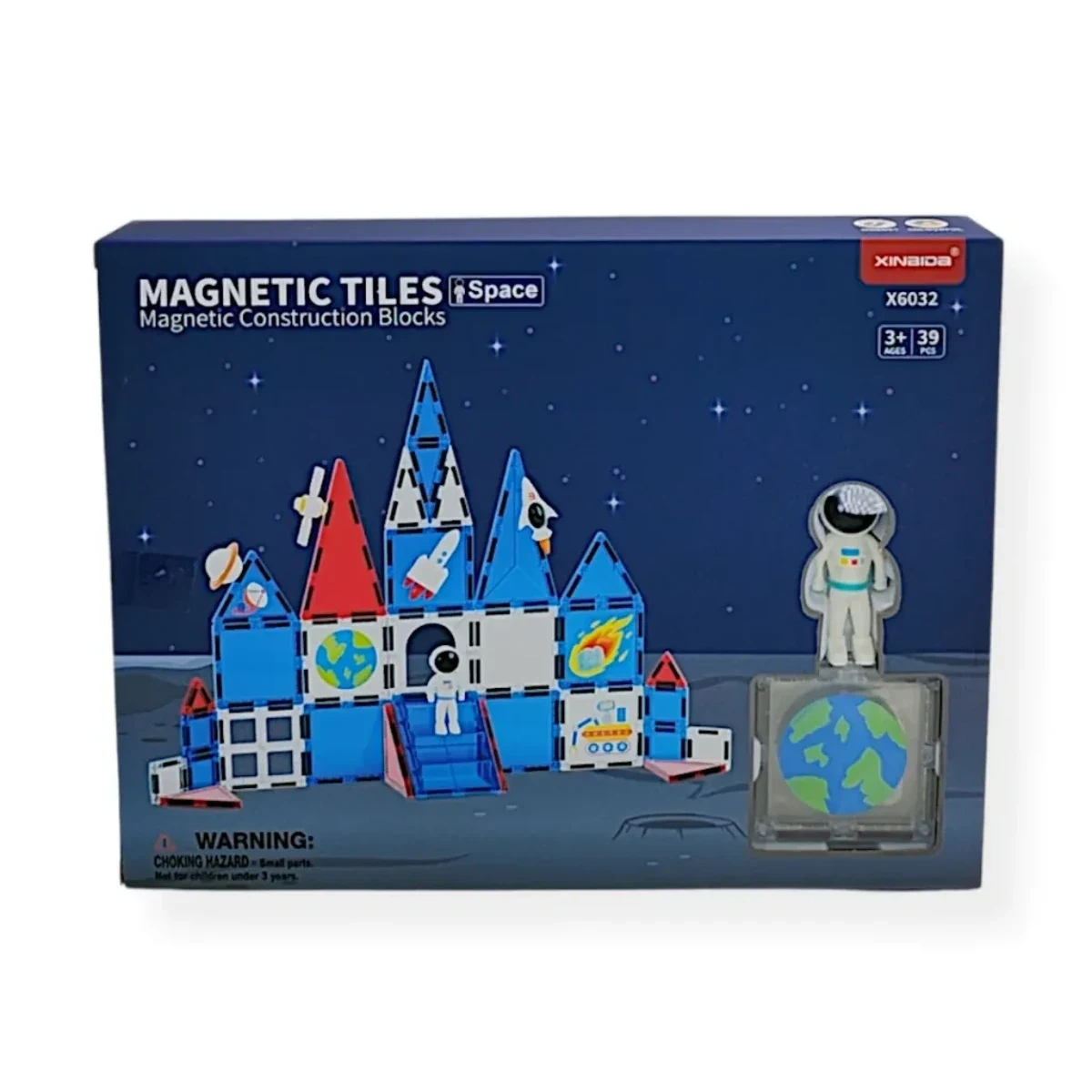 Klocki magnetyczne Kosmos 39 el. z astronautami – X-Bida 3+