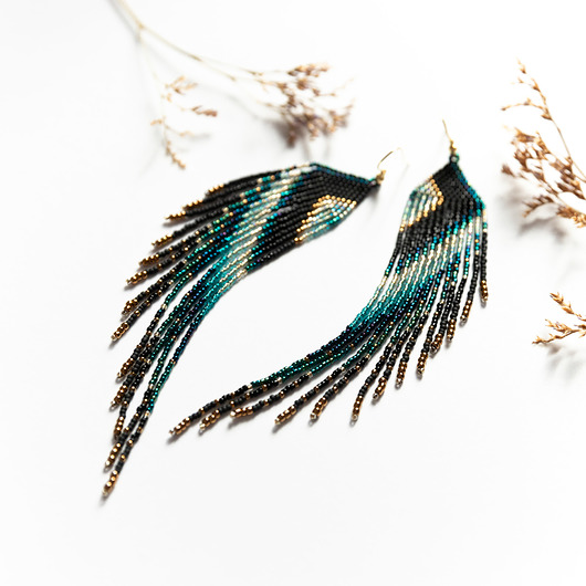 Kolczyki skrzydła dziwogona rajskiego