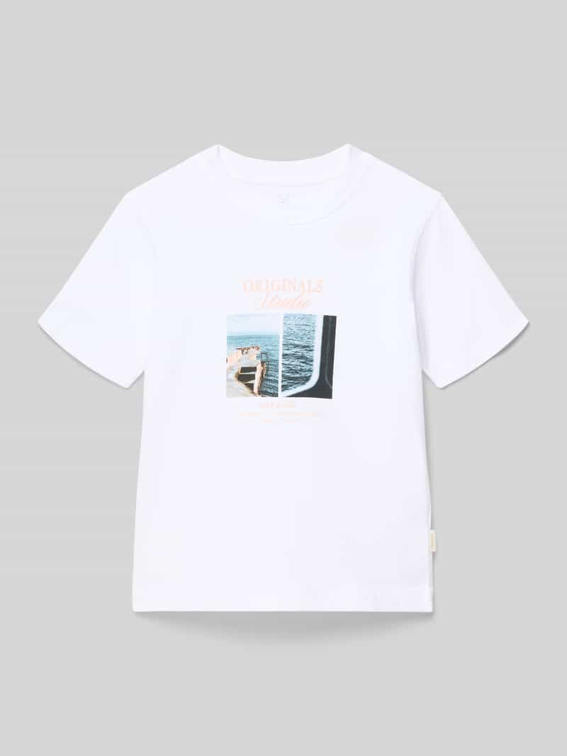 t-shirt z nadrukiem z motywem i napisem model 'NORREBRO'