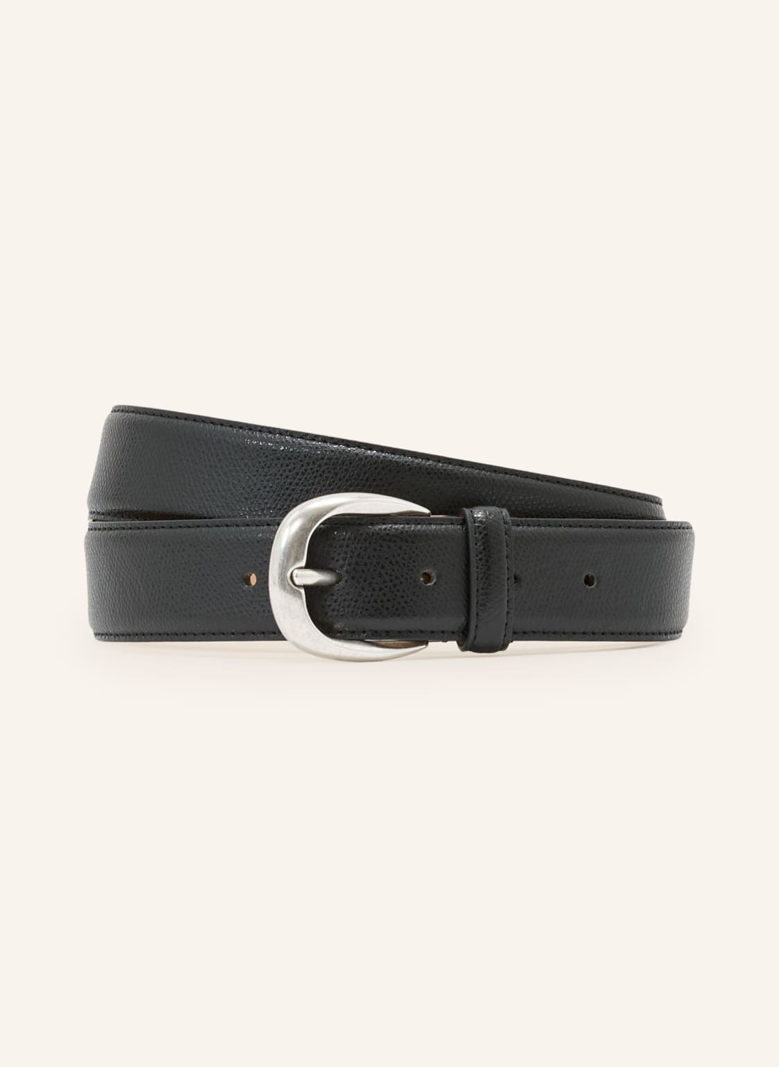 Reiss Skórzany Pasek Pierce Pebble schwarz