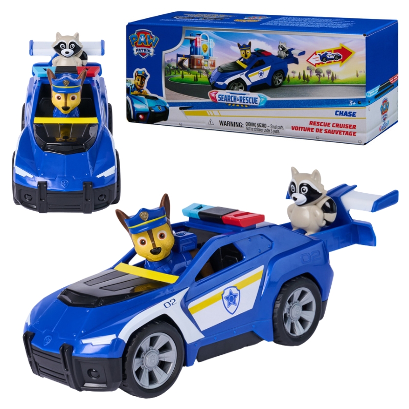 Psi Patrol Search Rescue Radiowóz Chase Pojazd Napęd Pull-Back + Figurka Szop