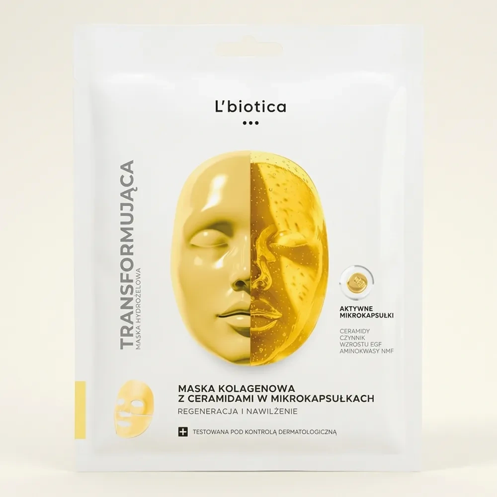 L'biotica kolagenowa maska do twarzy z ceramidami w mikrokapsułkach 1 sztuka