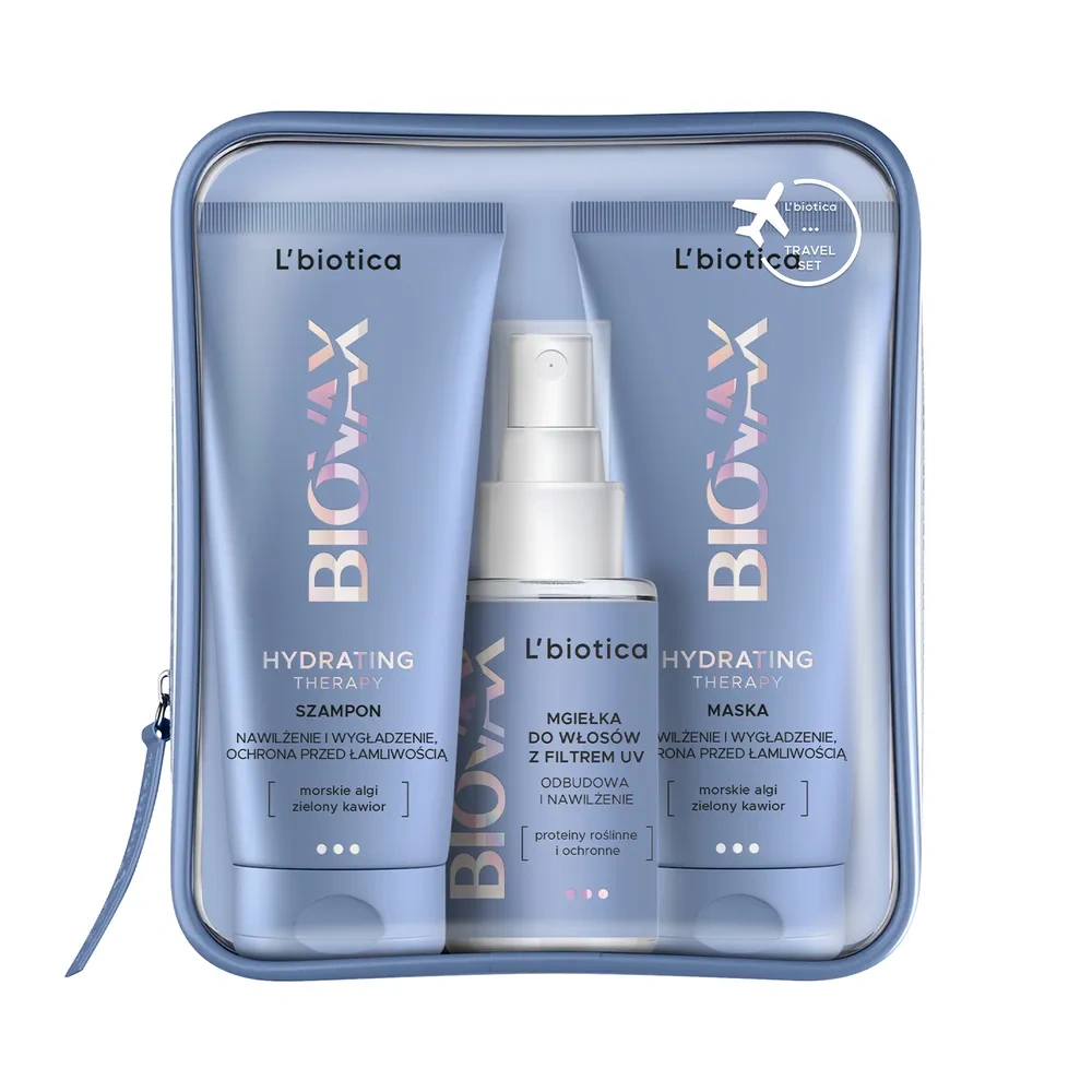 Biovax Hydrating Therapy Travel Set zestaw kosmetyków do włosów szampon 75 ml + maska 75 ml + mgiełka 50 ml