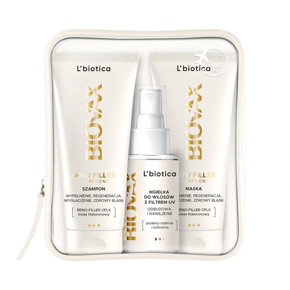 Biovax Botu Filler Treatment Travel Set zestaw kosmetyków do włosów szampon 75 ml + maska 75 ml + mgiełka 50 ml