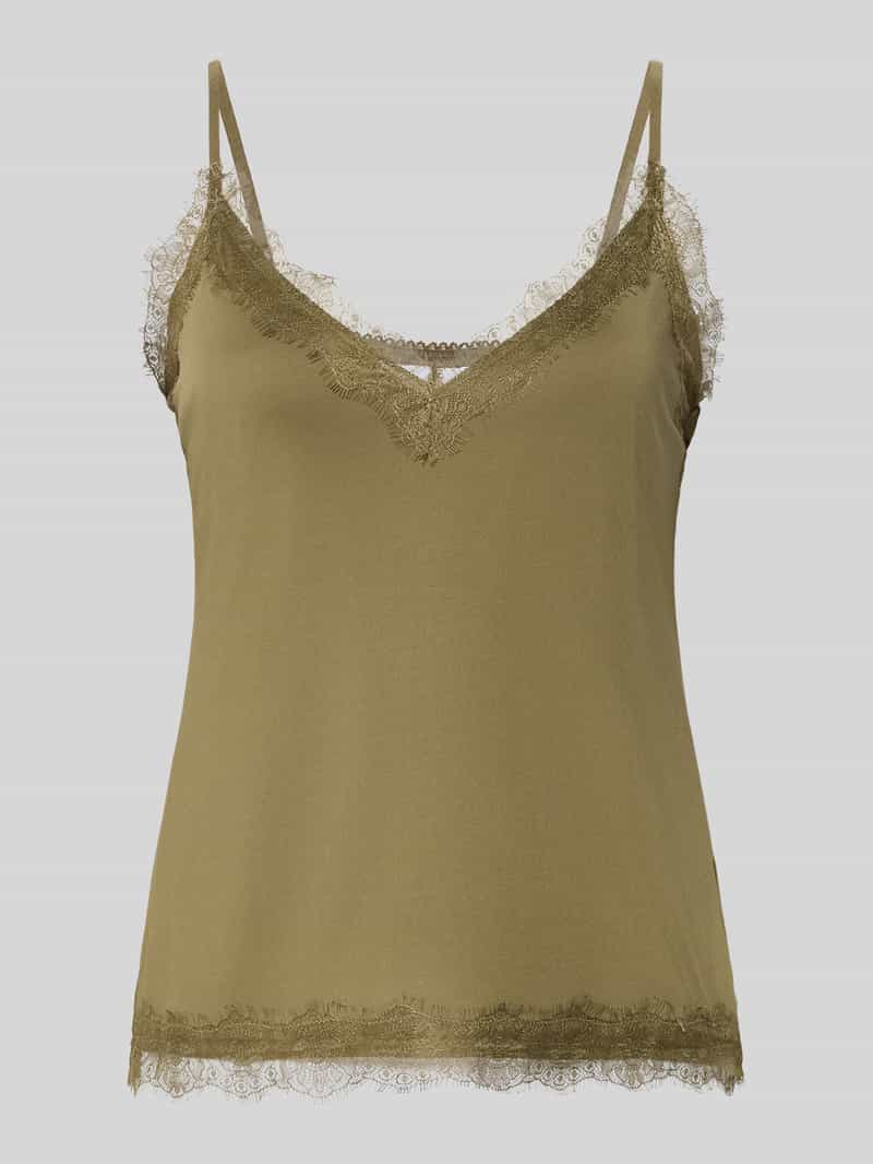 Góra z koronki z dekoltem w serek