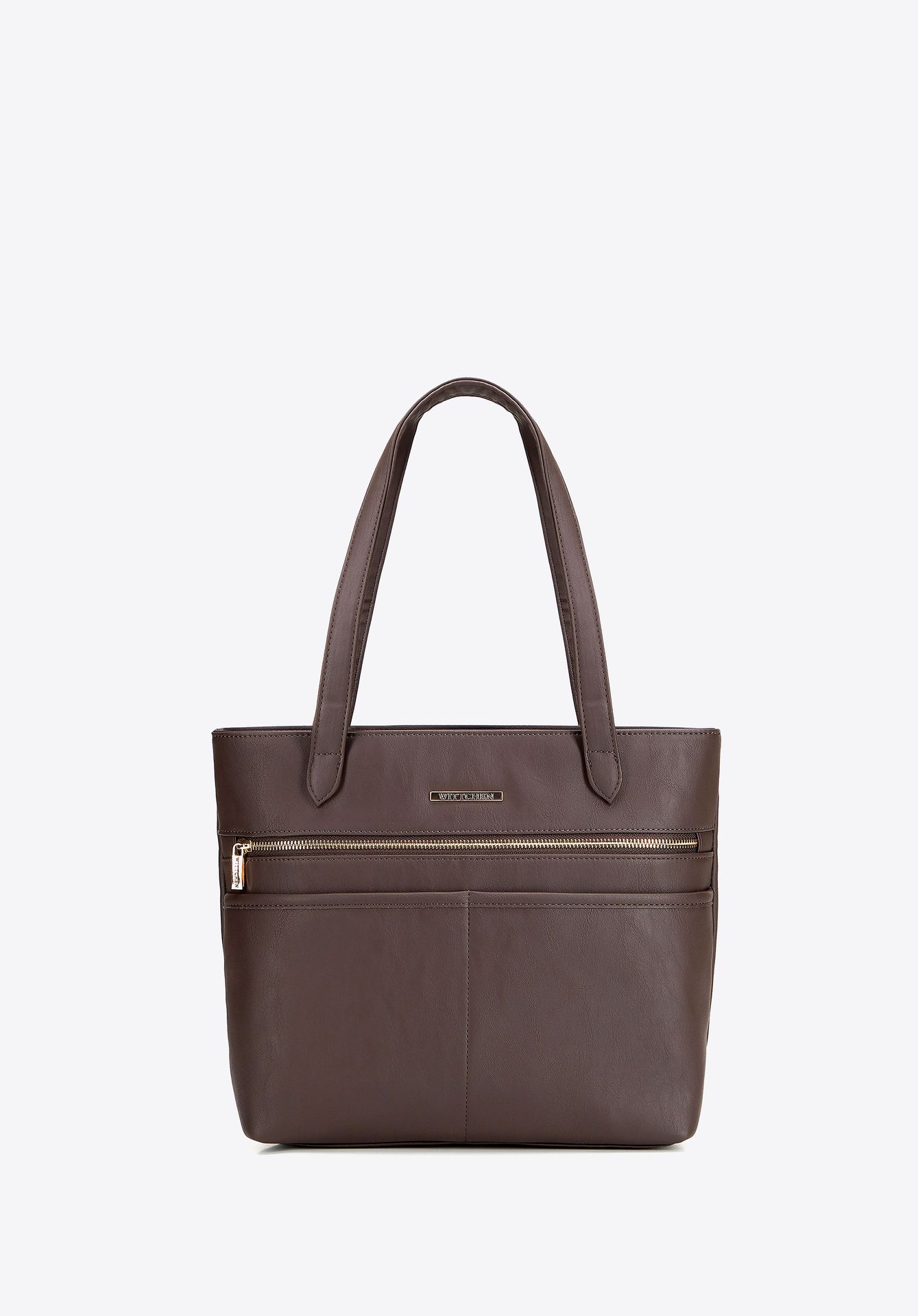 Elegancka damska shopperka miejska brązowa