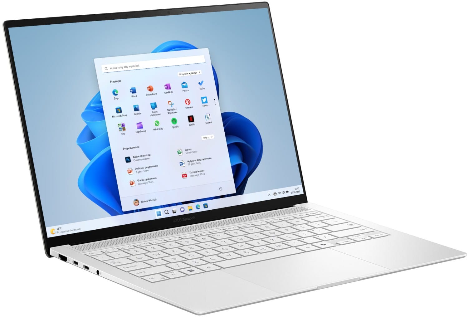 ASUS ZenBook S 14 OLED UX5406SA-QJ502W - Ultra 7-256V 14'' 16GB 512GB W11H Biały 90NB14F2-M00W40