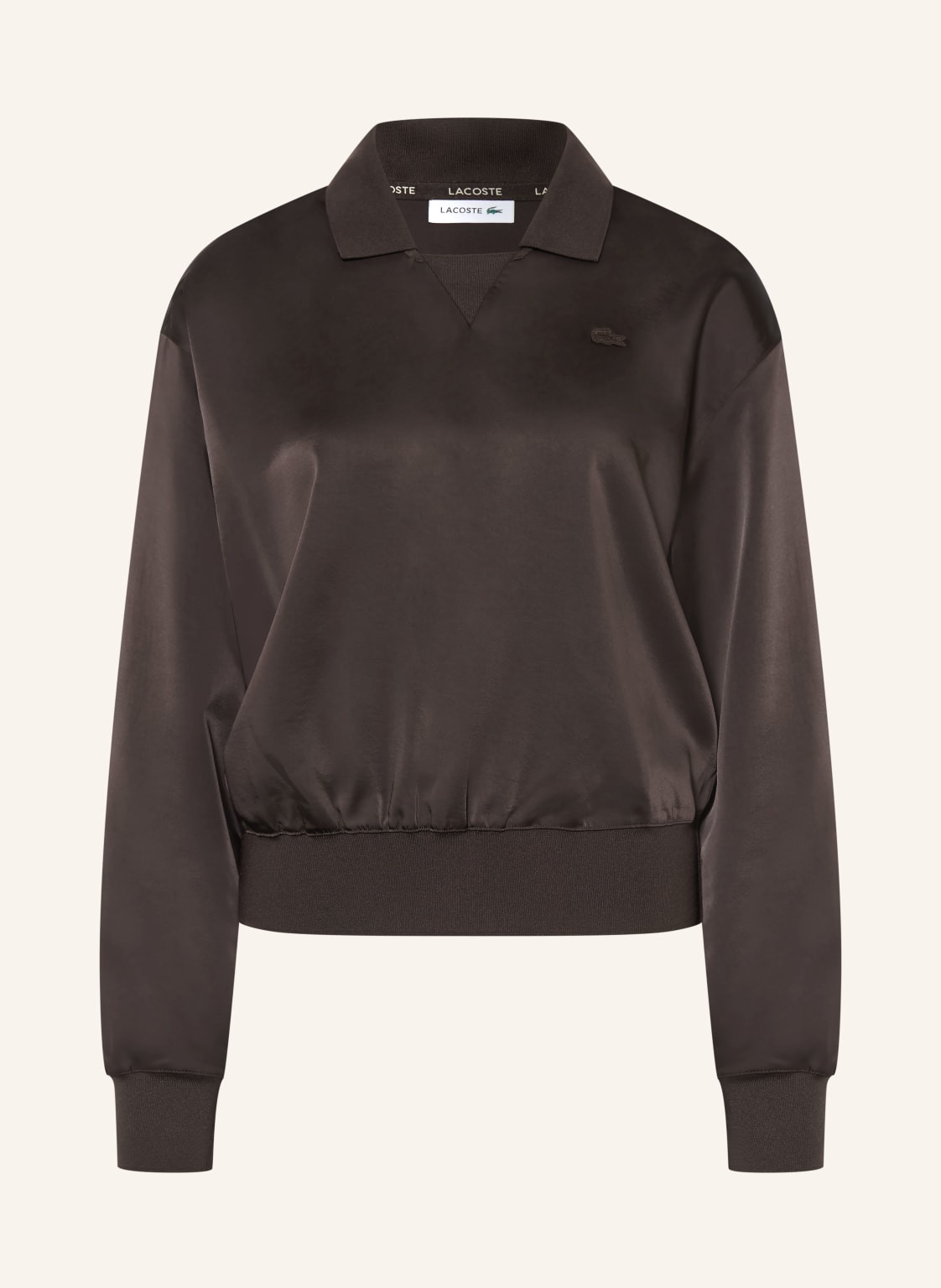 Lacoste Bluzka Z Satyny braun
