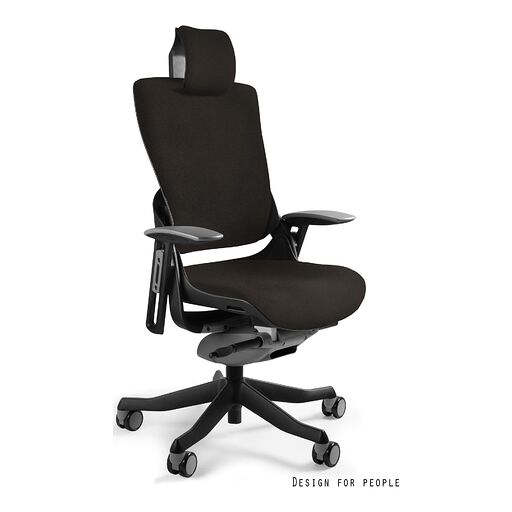 Unique Fotel obrotowy WAU 2 Tkanina PLUSH (PL) Czarny, pl01 Oreo