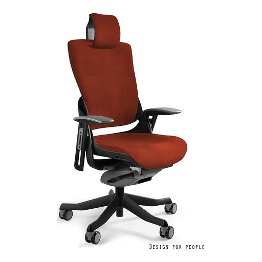 Unique Fotel obrotowy WAU 2 Tkanina PLUSH (PL) Czarny, pl02 Brick