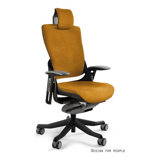 Unique Fotel obrotowy WAU 2 Tkanina PLUSH (PL) Czarny, pl03 Caramel