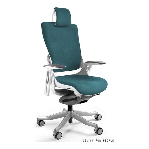 Unique Fotel obrotowy WAU 2 Tkanina PLUSH (PL) Biały, pl04 Teal