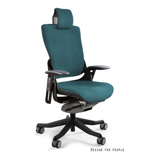 Unique Fotel obrotowy WAU 2 Tkanina PLUSH (PL) Czarny, pl04 Teal