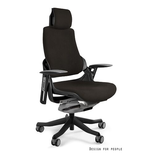 Unique Fotel obrotowy WAU Tkanina PLUSH (PL) Czarny, pl01 Oreo