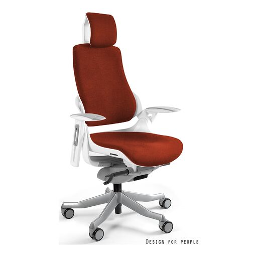 Unique Fotel obrotowy WAU Tkanina PLUSH (PL) Biały, pl02 Brick