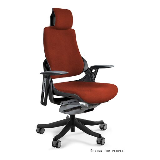 Unique Fotel obrotowy WAU Tkanina PLUSH (PL) Czarny, pl02 Brick