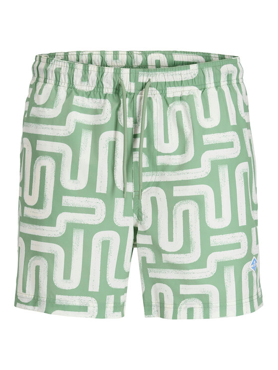 Jack & Jones Szorty kąpielowe Maui Sand 12291428 Zielony Regular Fit