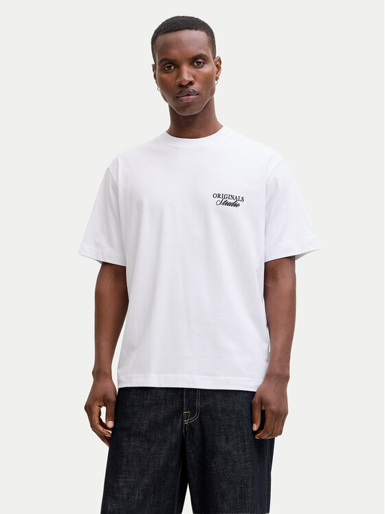 Jack & Jones T-Shirt Norrebro Typo 12282898 Biały Regular Fit