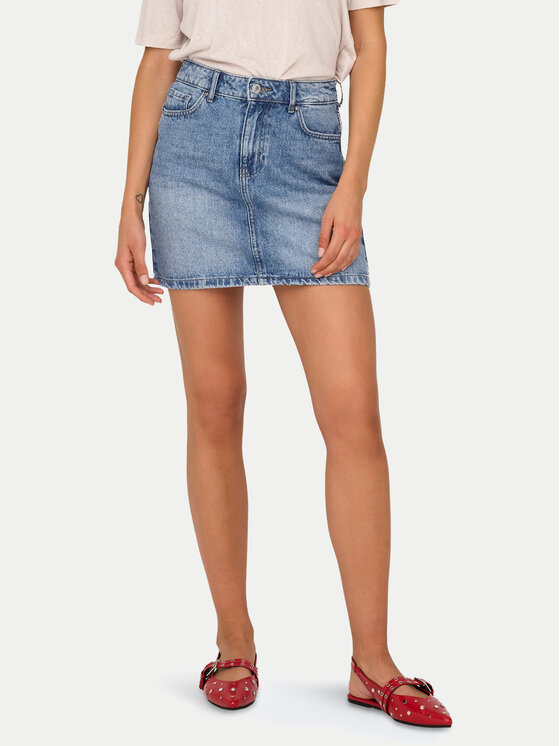 ONLY Spódnica jeansowa Stella 15339630 Niebieski Regular Fit