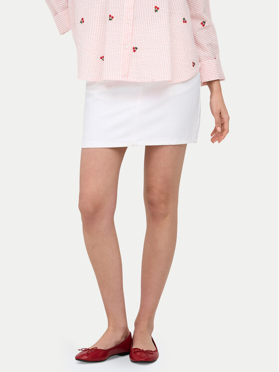 ONLY Spódnica jeansowa Stella 15339630 Biały Regular Fit