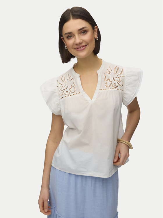 Vero Moda Bluzka Line 10347292 Biały Regular Fit