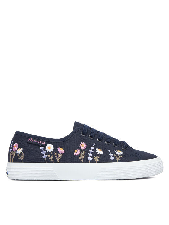 Superga Tenisówki 3750 Flower Embroidery Leggera S8161ZW Granatowy