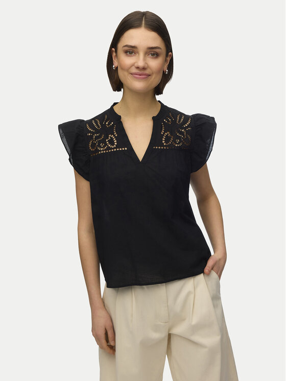 Vero Moda Bluzka Line 10347292 Czarny Regular Fit