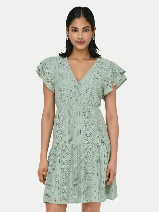 ONLY Sukienka letnia Helena 15303058 Zielony jasny Regular Fit