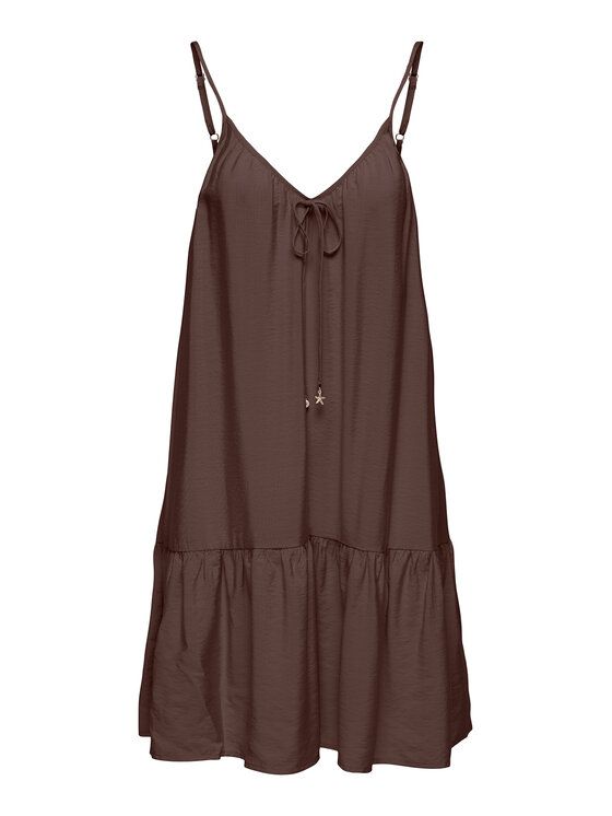 ONLY Sukienka letnia Misara 15373962 Brązowy ciemny Regular Fit