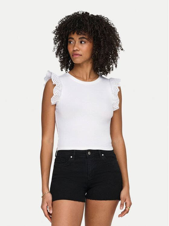 ONLY Top Mathilda 15308890 Biały Regular Fit