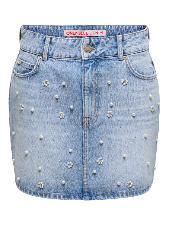 ONLY Spódnica jeansowa Onur 15367472 Niebieski Regular Fit