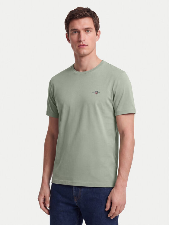 Gant T-Shirt Shield 2003184 Szary jasny Regular Fit