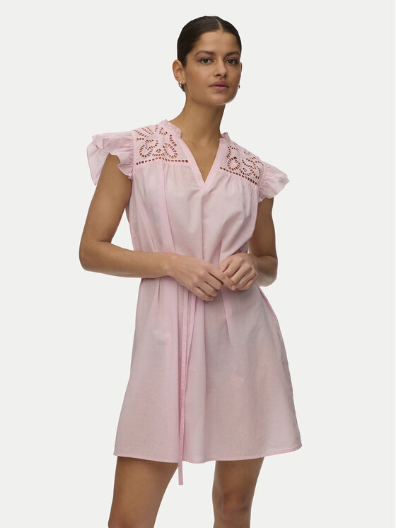 Vero Moda Sukienka letnia Line 10346970 Różowy jasny Oversize