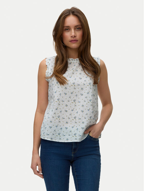 Vero Moda Top Trine 10342734 Biały Regular Fit