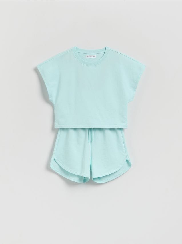 Reserved - Bawełniany komplet - jasnoturkusowy