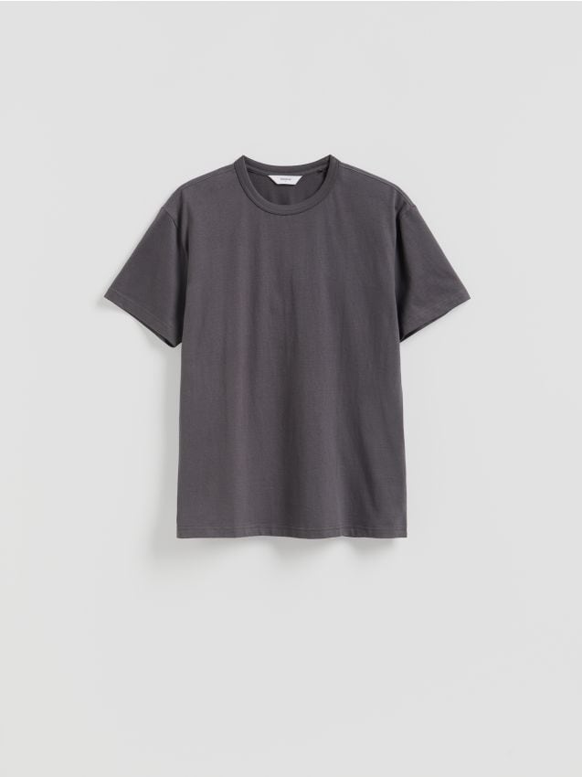 Reserved - Gładki t-shirt comfort fit - ciemnoszary