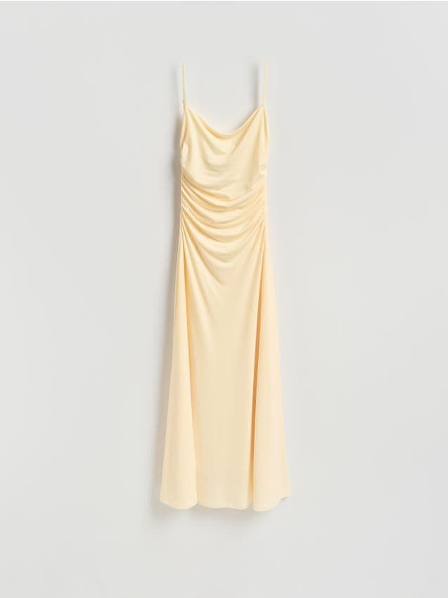 Reserved - Sukienka z odkrytymi plecami - kremowy