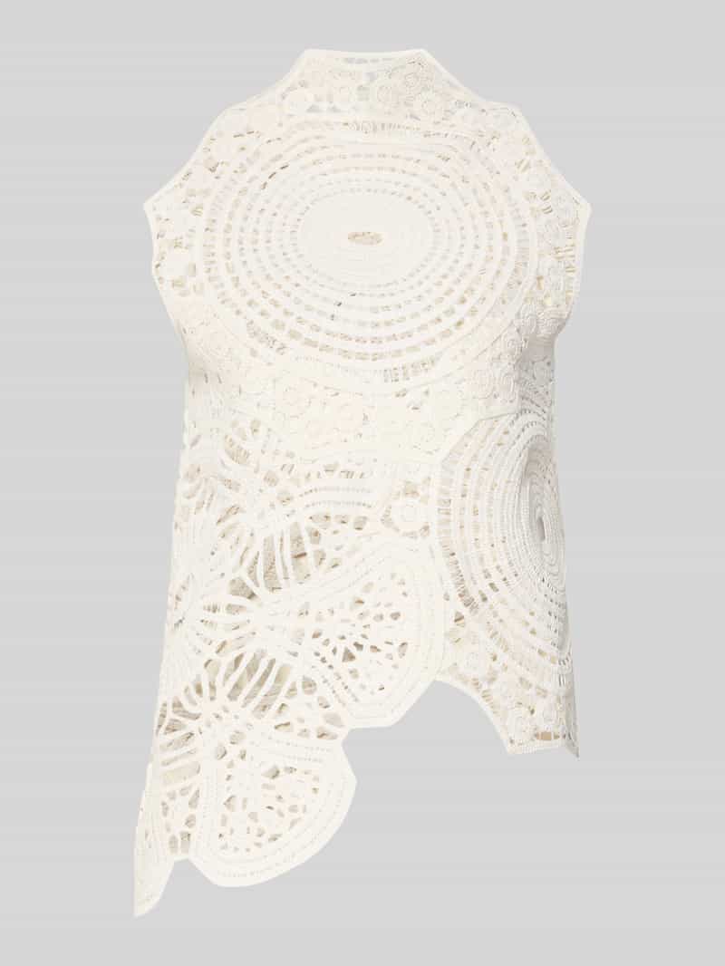Top z dzianiny z szydełkowej koronki model 'CRYSTAL'