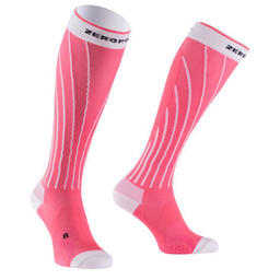 ZeroPoint Skarpety kompresyjne ProRacing Compression Calf Sleeves Pink Soda/White