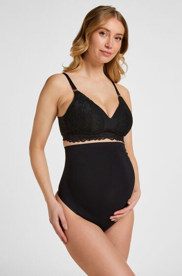 Hunkemöller Bezszwowe Stringi Ciążowe Czarny