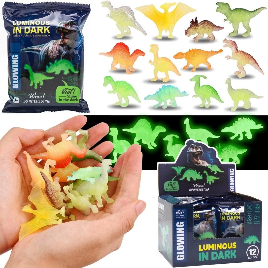 Dinozaury świecące w ciemnościach 6 szt - figurka
