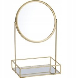 Home Styling Collection Złoty stojak na biżuterię z lusterkiem do makijażu GLIM, 19 x 12 x 32 cm