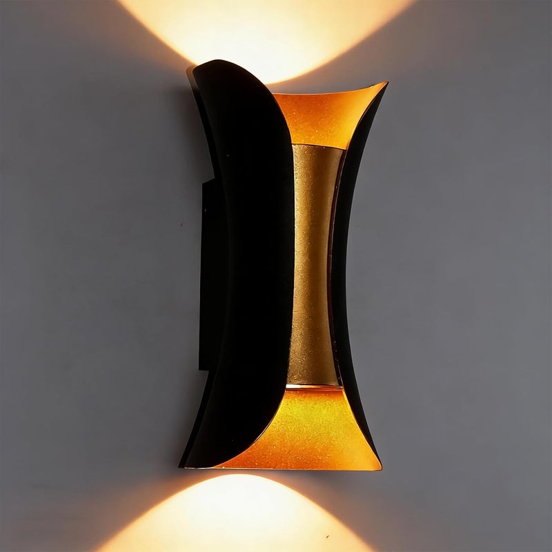 Nowoczesna lampa ścienna do wnętrz 10 W, lampa ścienna zewnętrzna z regulacją góra/dół, metalowa lampa ścienna, ciepła biel 3000 K, dekoracyjna lampa