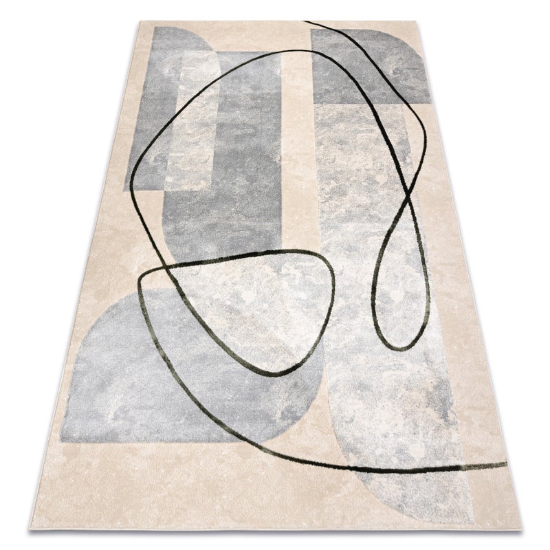 Dywan ALLURE 9980 Geometryczny - Strukturalny, stylowy, glamour beż / zielony 160x220 cm