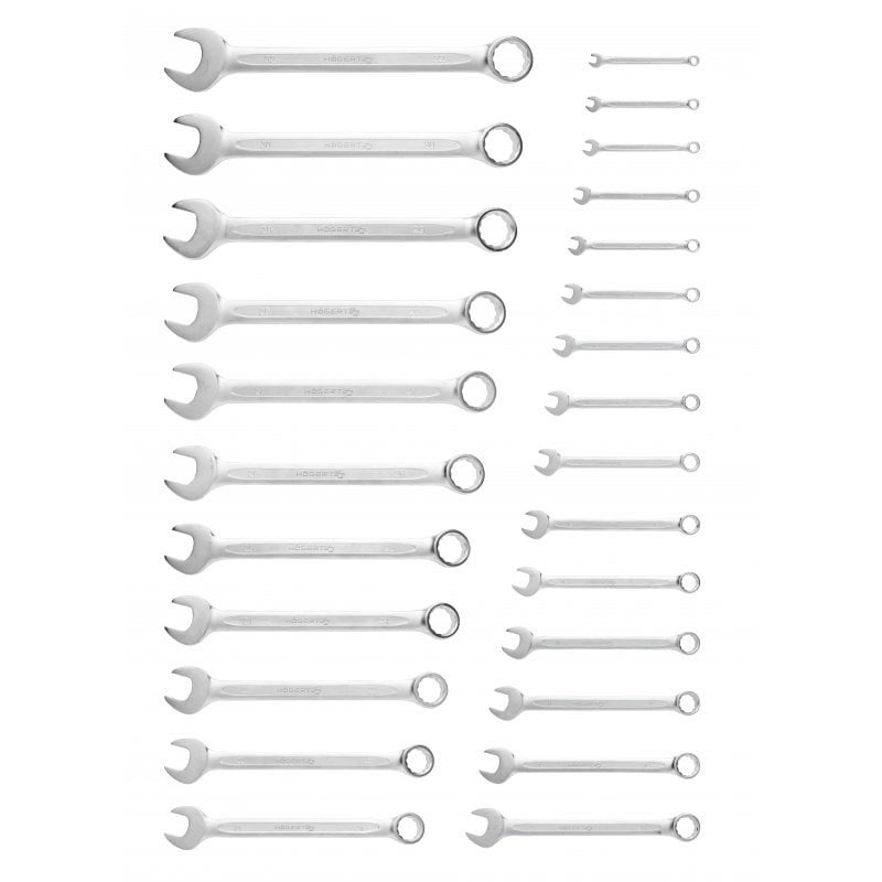 Zestaw kluczy płasko-oczkowych 26 szt., rozm. 6-32 mm, CrV - HÖGERT TECHNIK