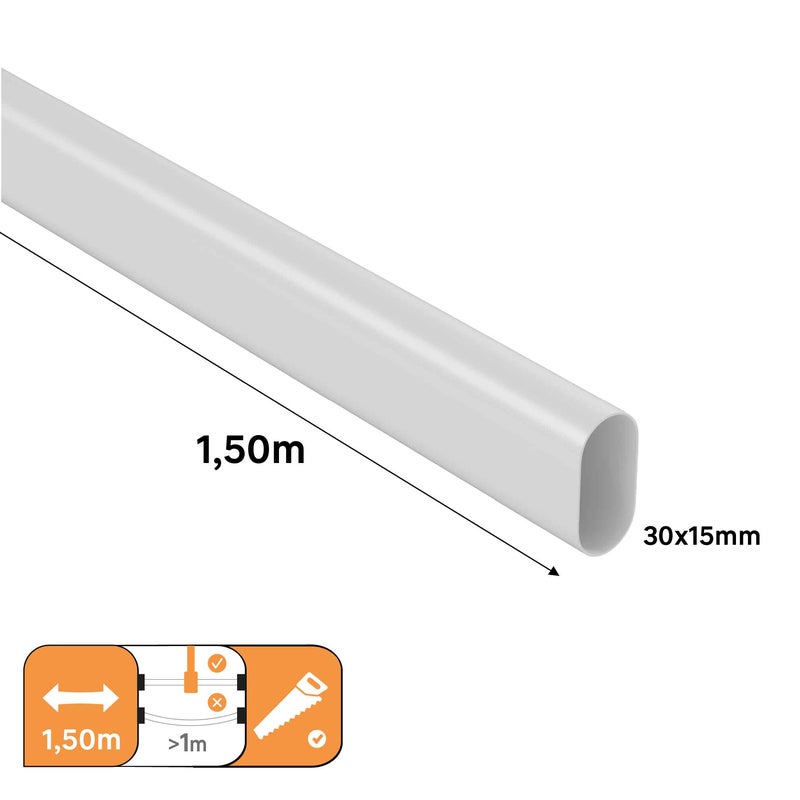 Drążek do szafy 150 cm biały Spaceo