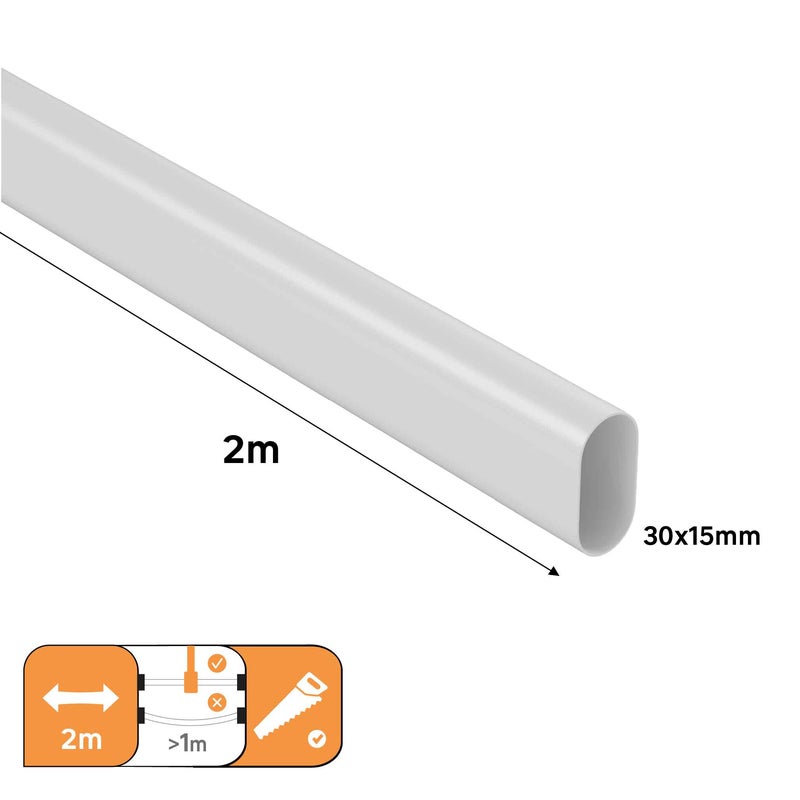 Drążek do szafy 200 cm biały Spaceo