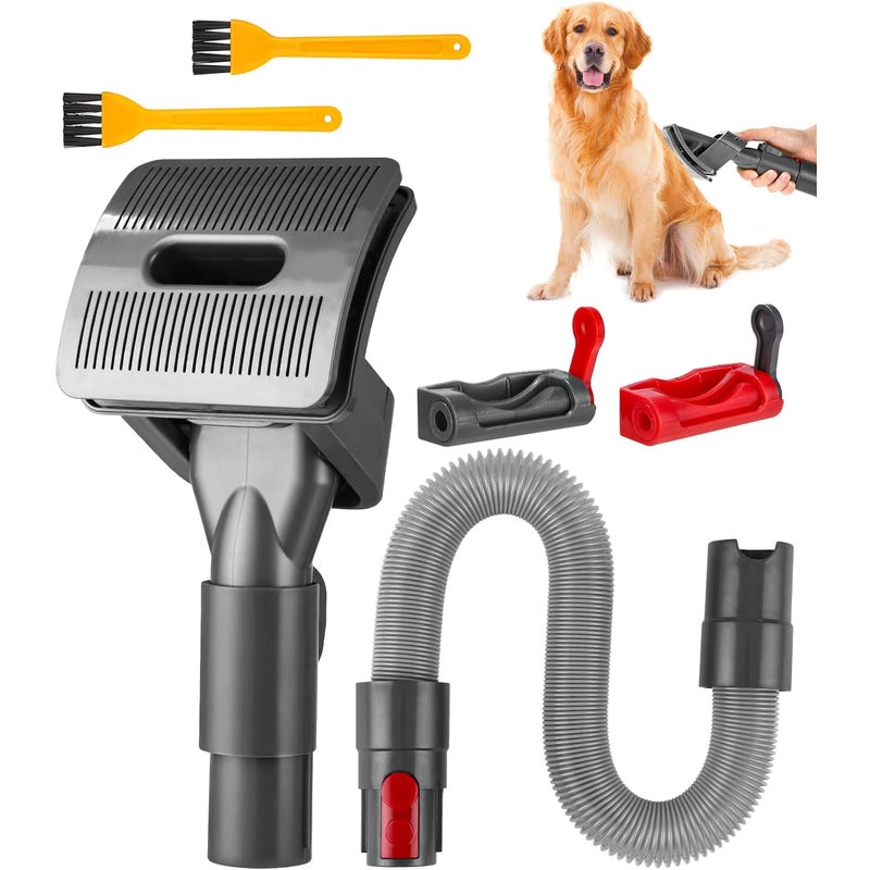 Szczotka do sierści kotów i psów do odkurzaczy Dyson V15 V11 V10 V8 V7, z 1 wężem przedłużającym i adapterem, 2 blokadami spustu, 2 szczotkami