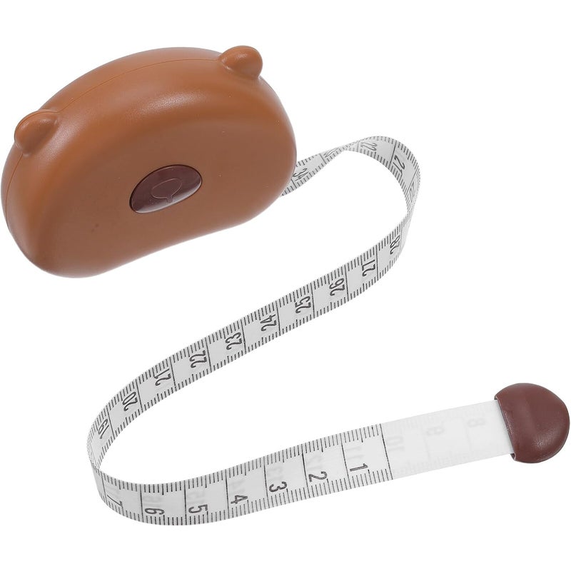 Elastyczna, zwijana taśma miernicza magnetyczna 150 cm, karmelowo-brązowa, przenośna taśma miernicza do ciała, szycia i fitnessu, dokładny pomiar klat