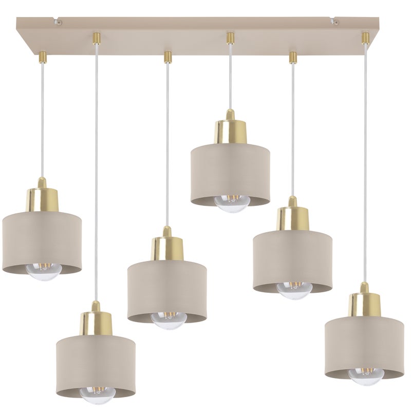 Lampa sufitowa wisząca Panta 6xE27 kaszmirowa/złota Light Home LH